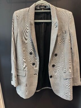 Black and White Tailored Suit Jacket